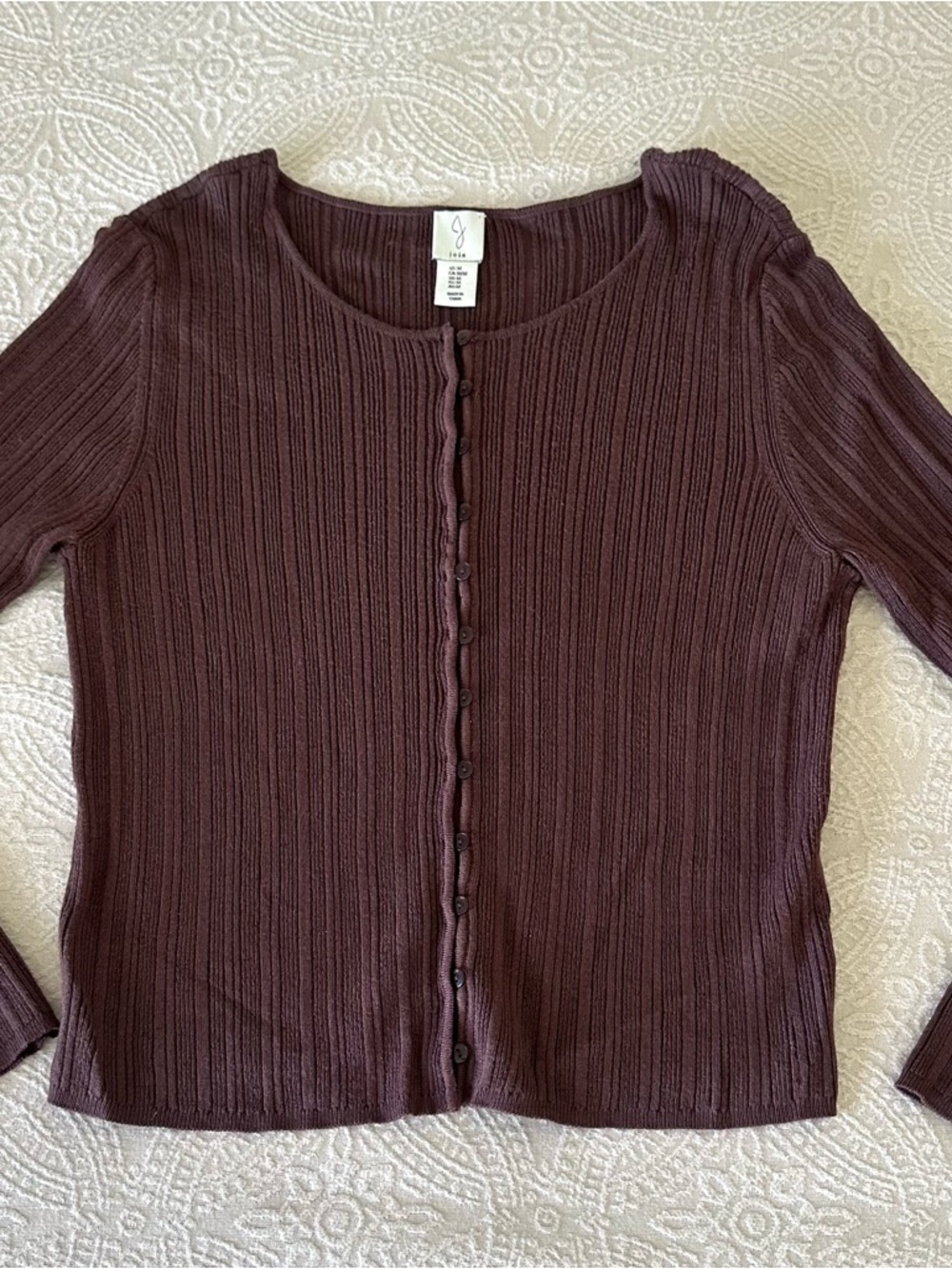 Ladies Joie Brown Long Sleeve Cardigan Lightweight Size M